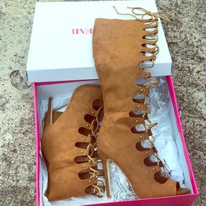 Shoes: NEW NEVER WORN Lace up heeled boot/sandal
